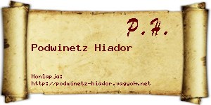 Podwinetz Hiador névjegykártya